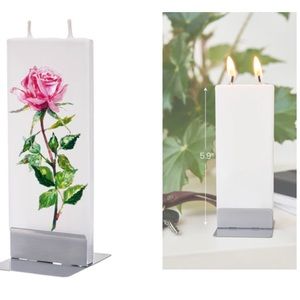 Flatyz rose stem flower candle with built in stand